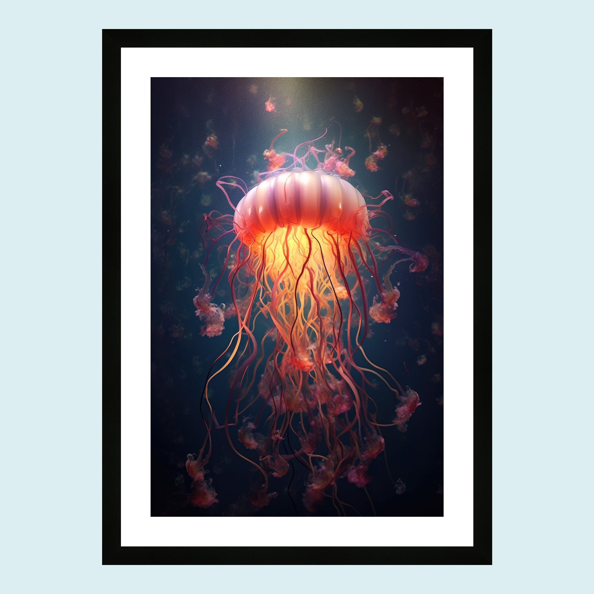 Umi - Dancing Jellyfish VIII - Giclée Print by ArtFarty #Frame_Black