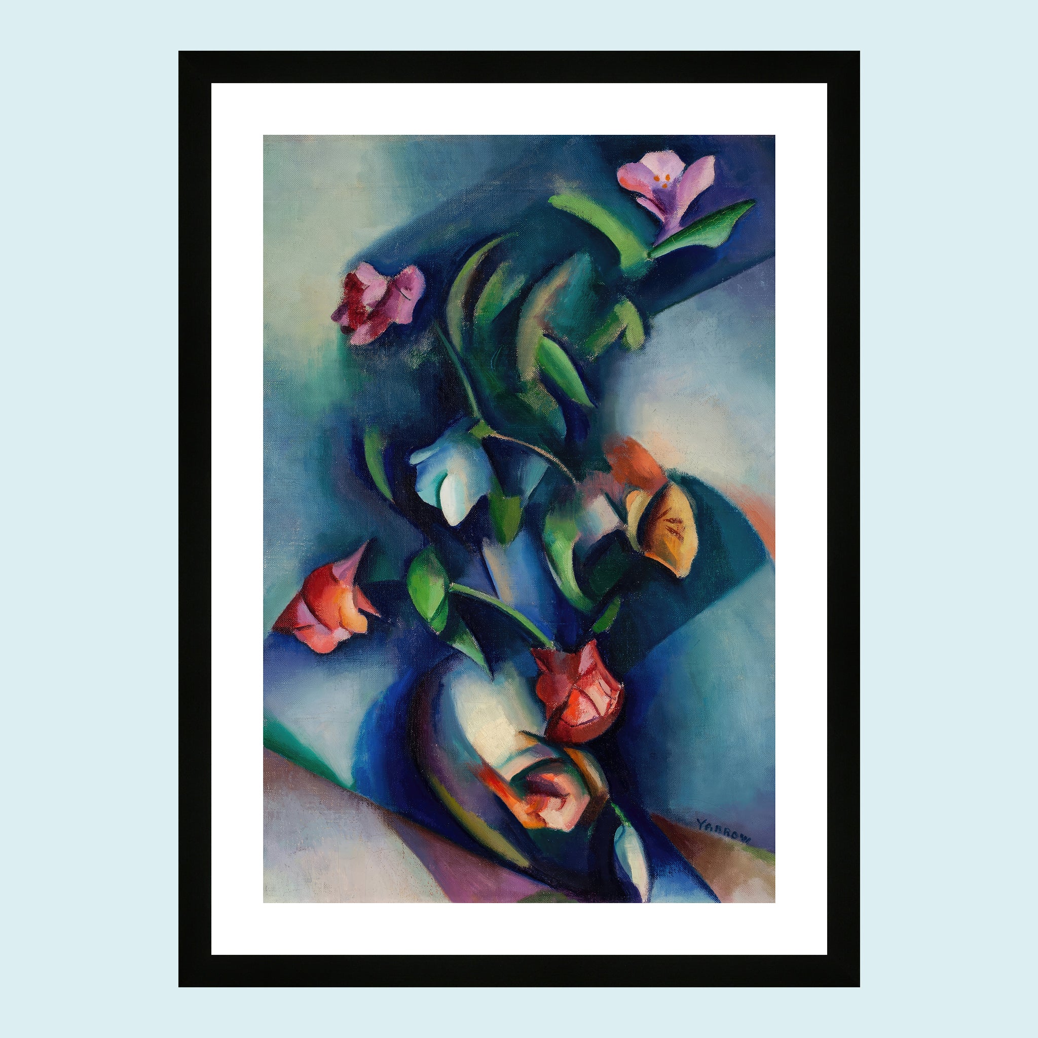 Attraction - Synchromist Flowers - Giclée Print by ArtFarty #Frame_Black