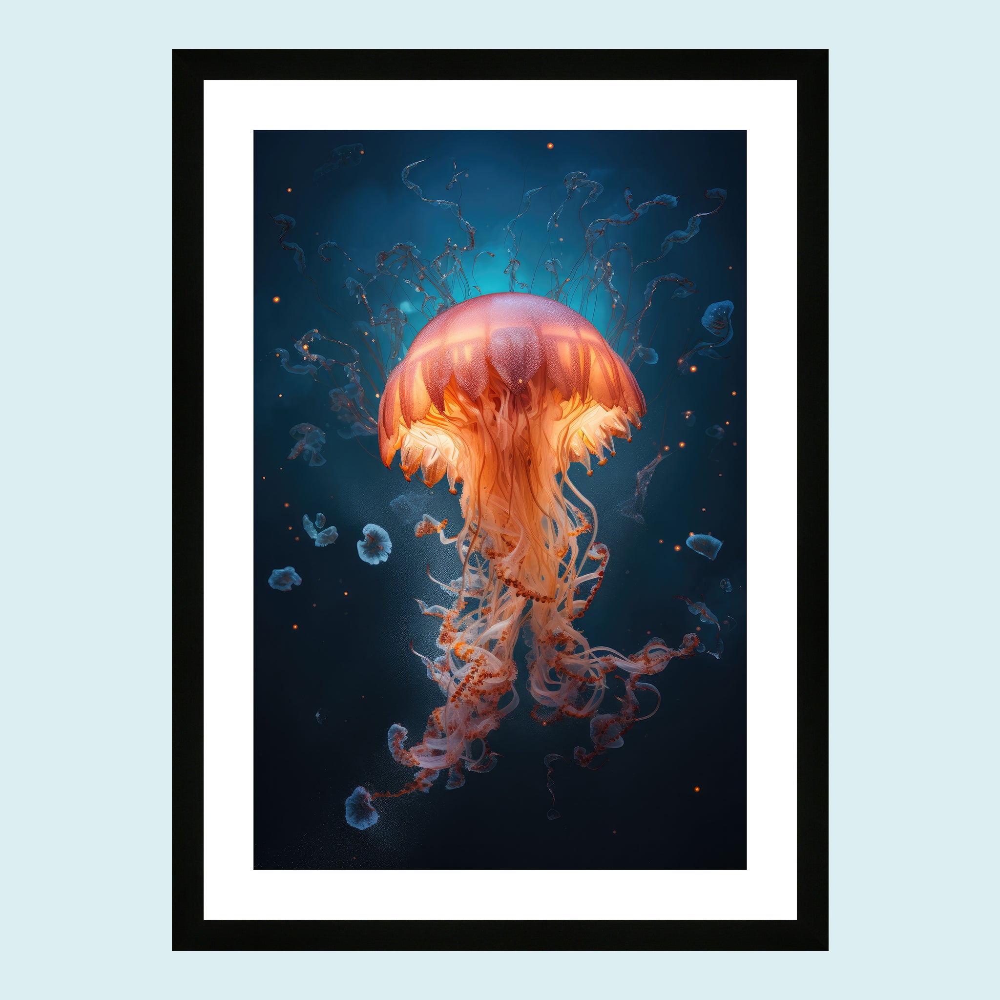 Umi - Dancing Jellyfish IV - Giclée Print by ArtFarty #Frame_Black