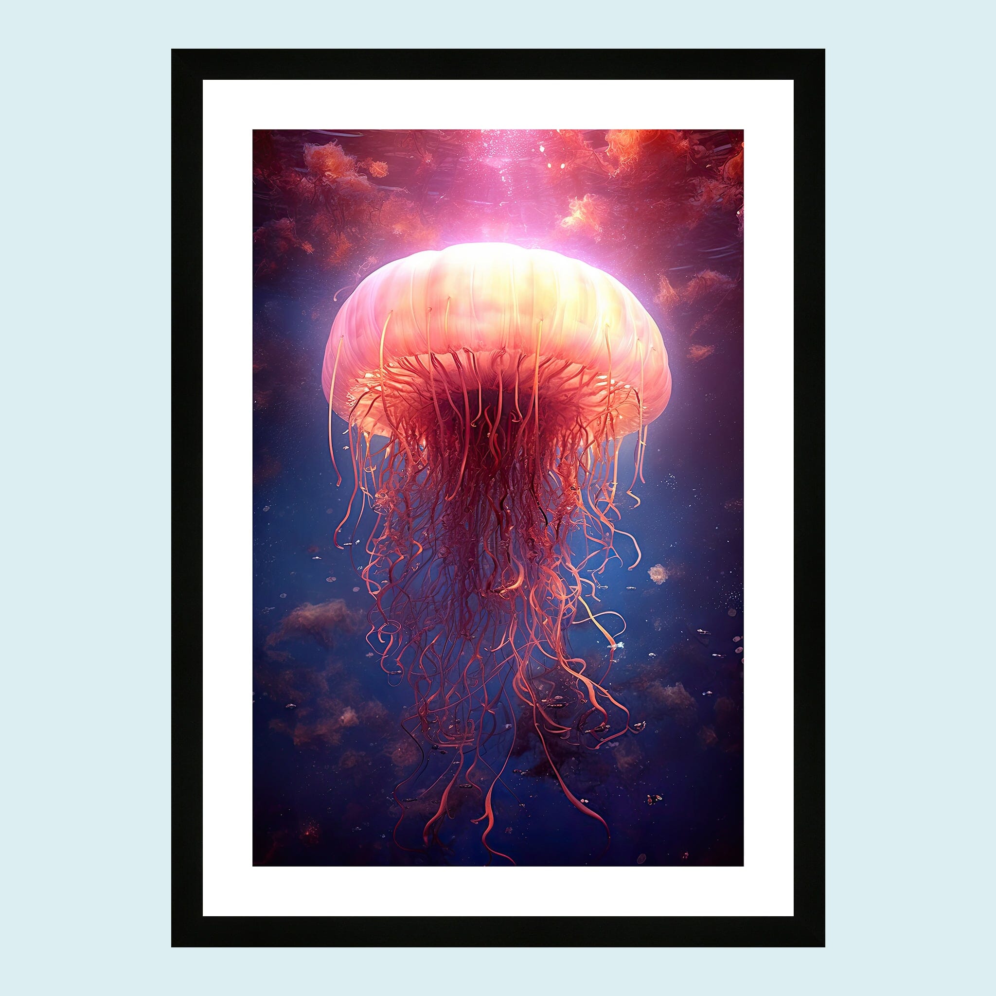 Umi - Dancing Jellyfish I - Giclée Print by ArtFarty #Frame_Black