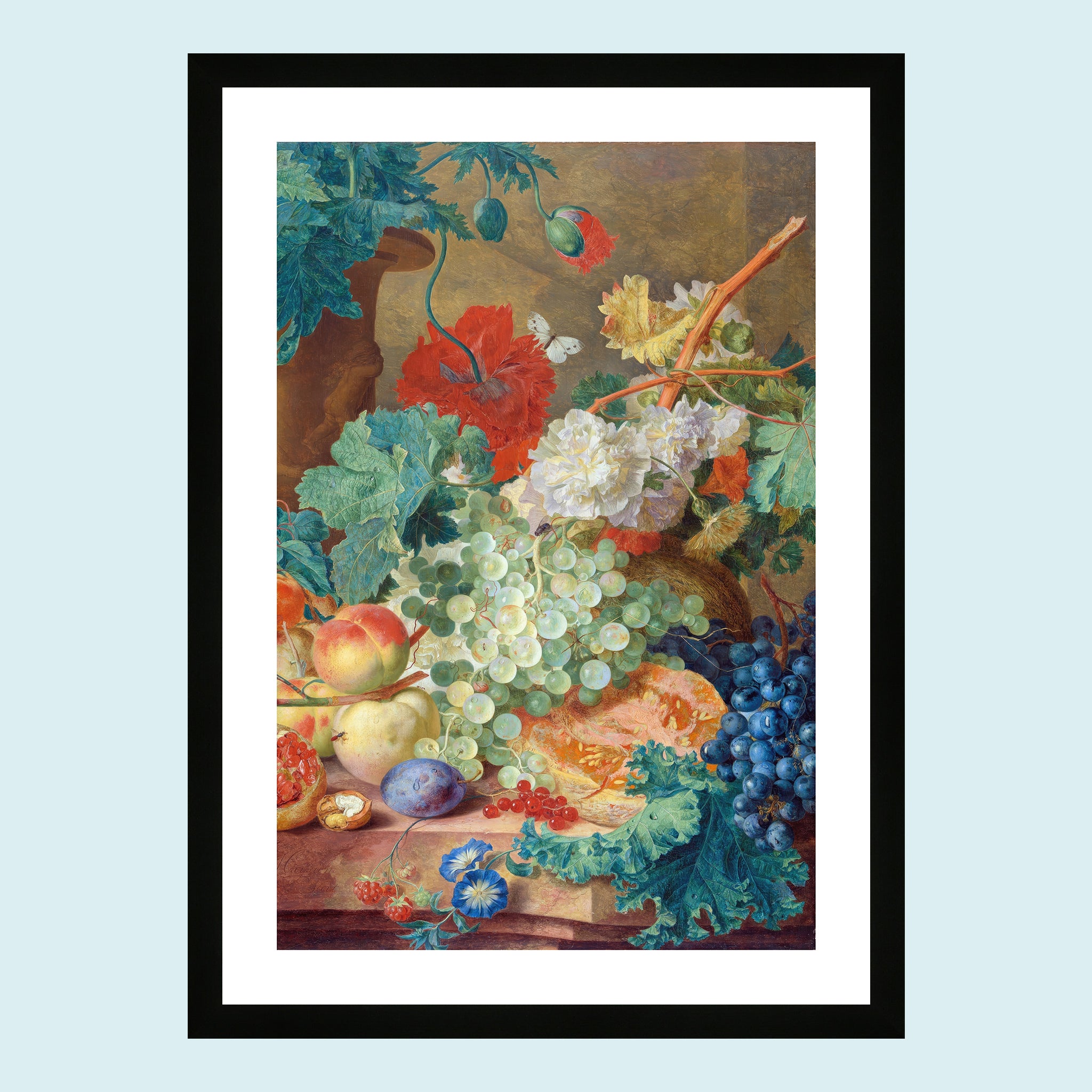 Attraction - Still Life With Flowers And Fruit - Giclée Print by ArtFarty #Frame_Black