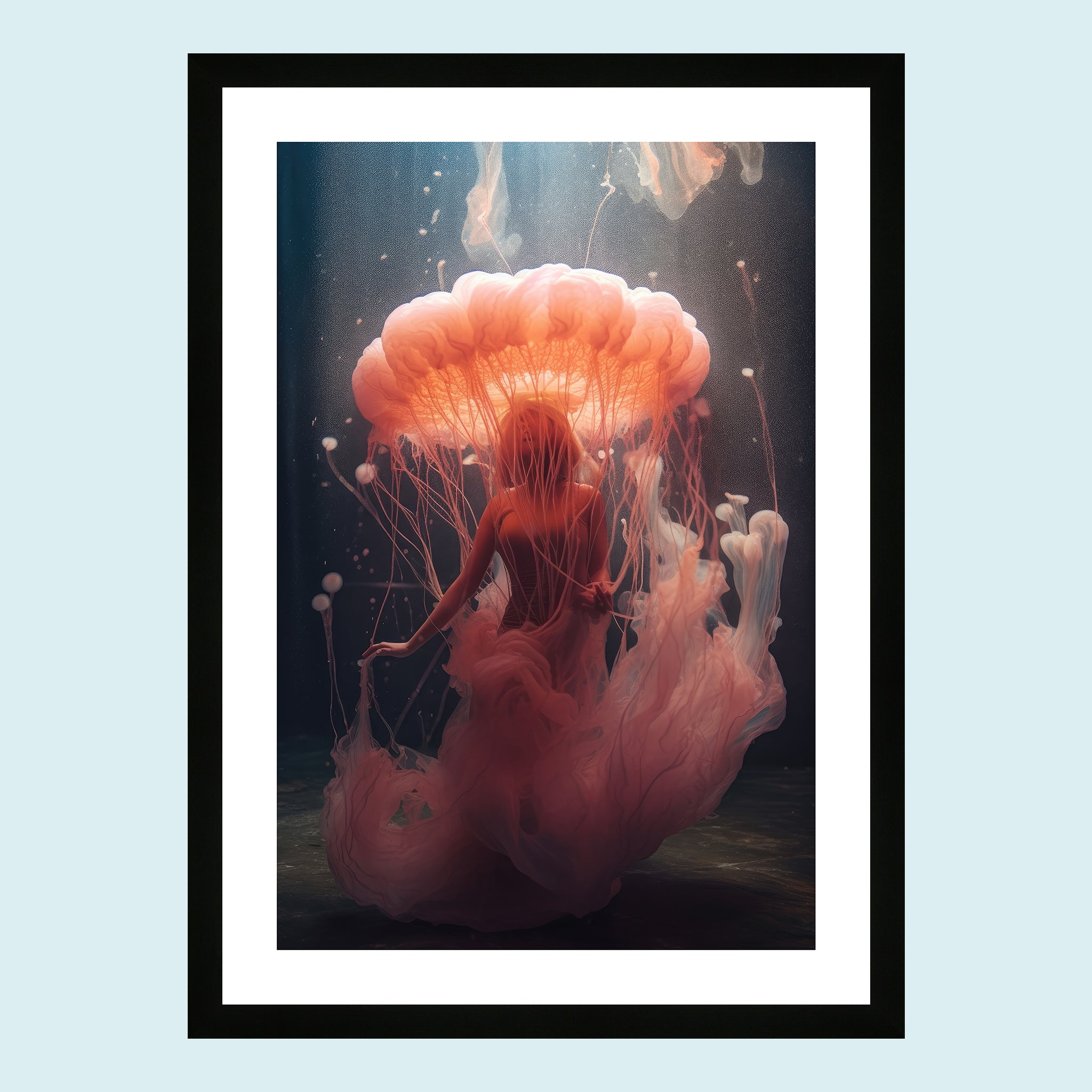 Umi - Dancing Jellyfish VI - Giclée Print by ArtFarty #Frame_Black