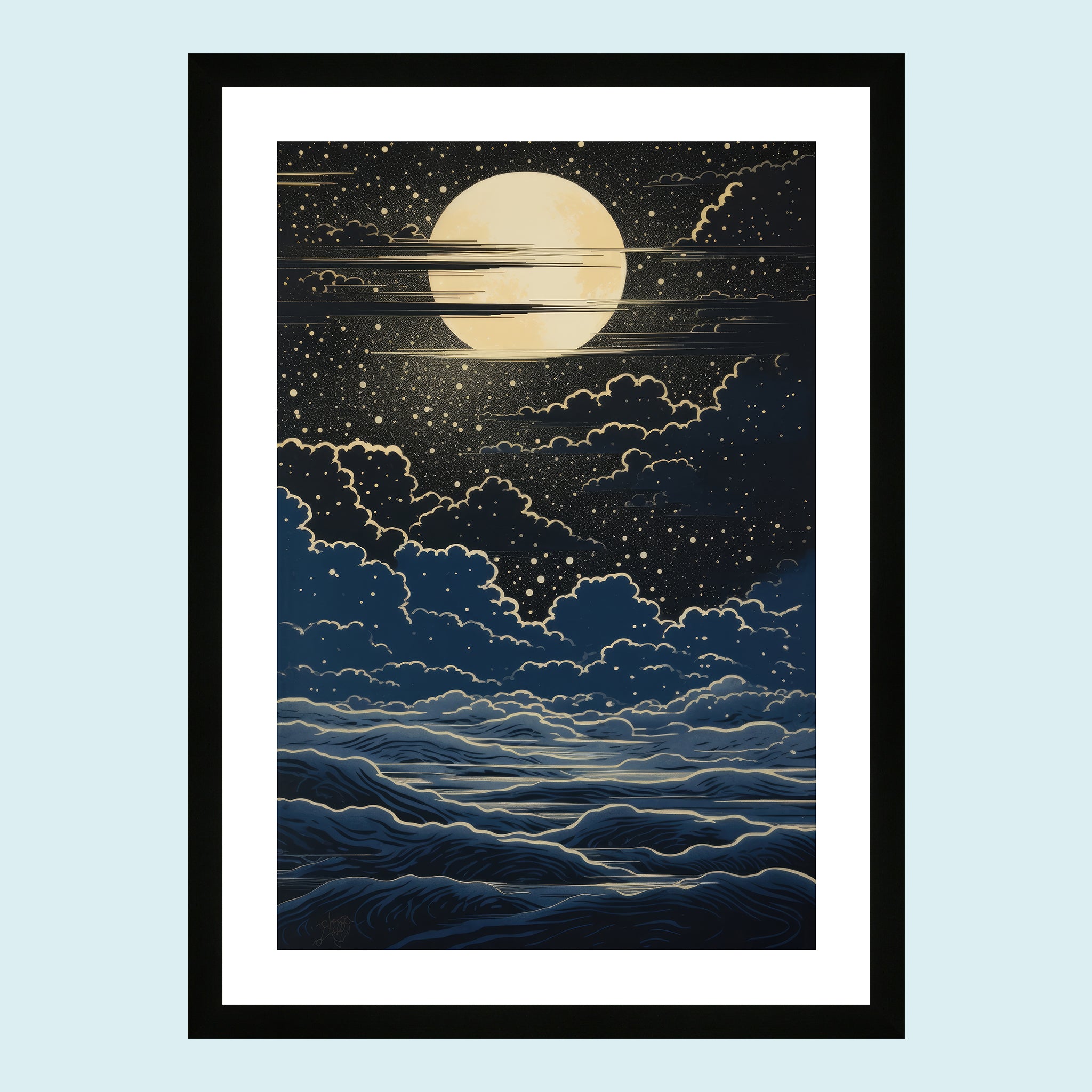 Moonlight - All The Way Up - Giclée Print by ArtFarty #Frame_Black