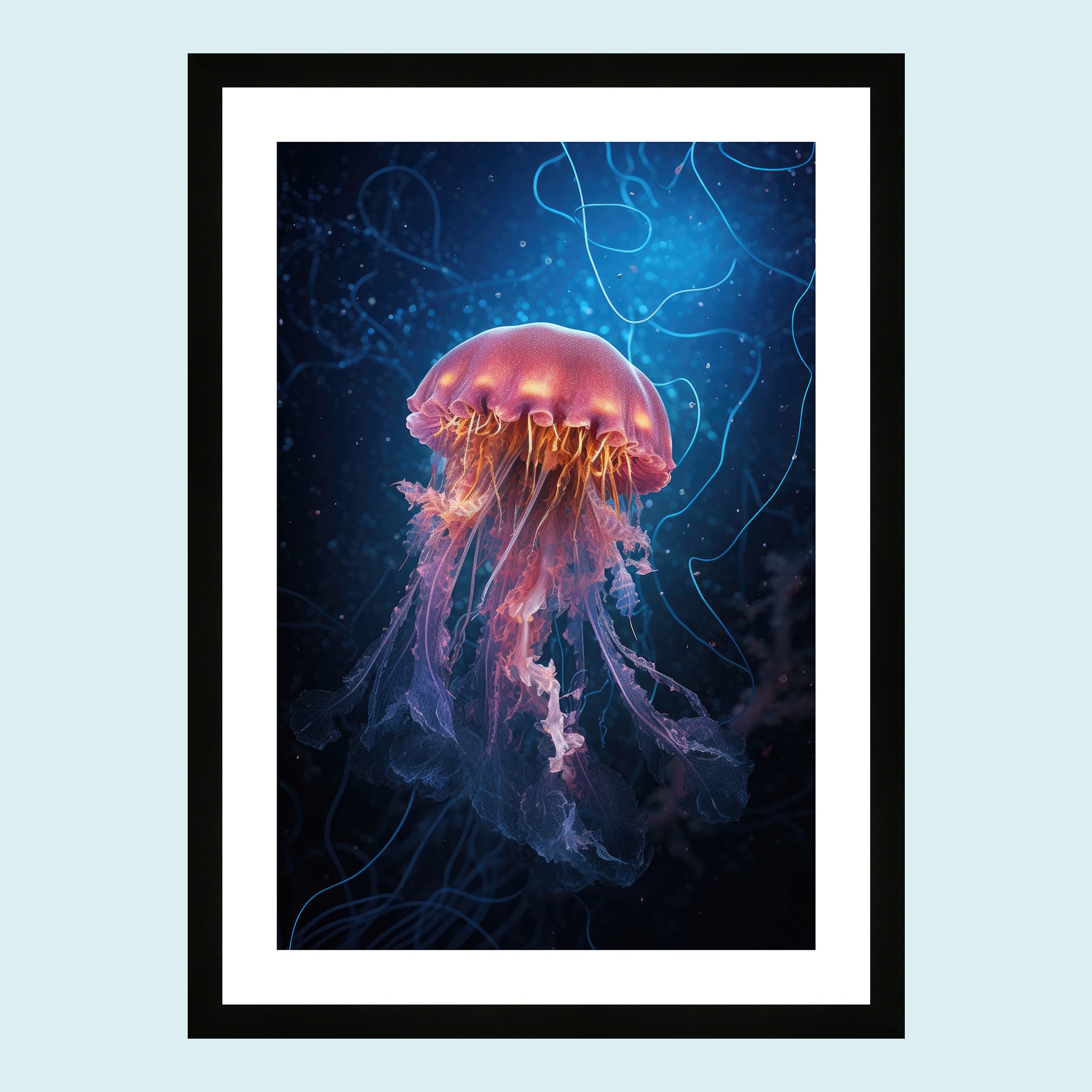 Umi - Dancing Jellyfish XI - Giclée Print by ArtFarty #Frame_Black