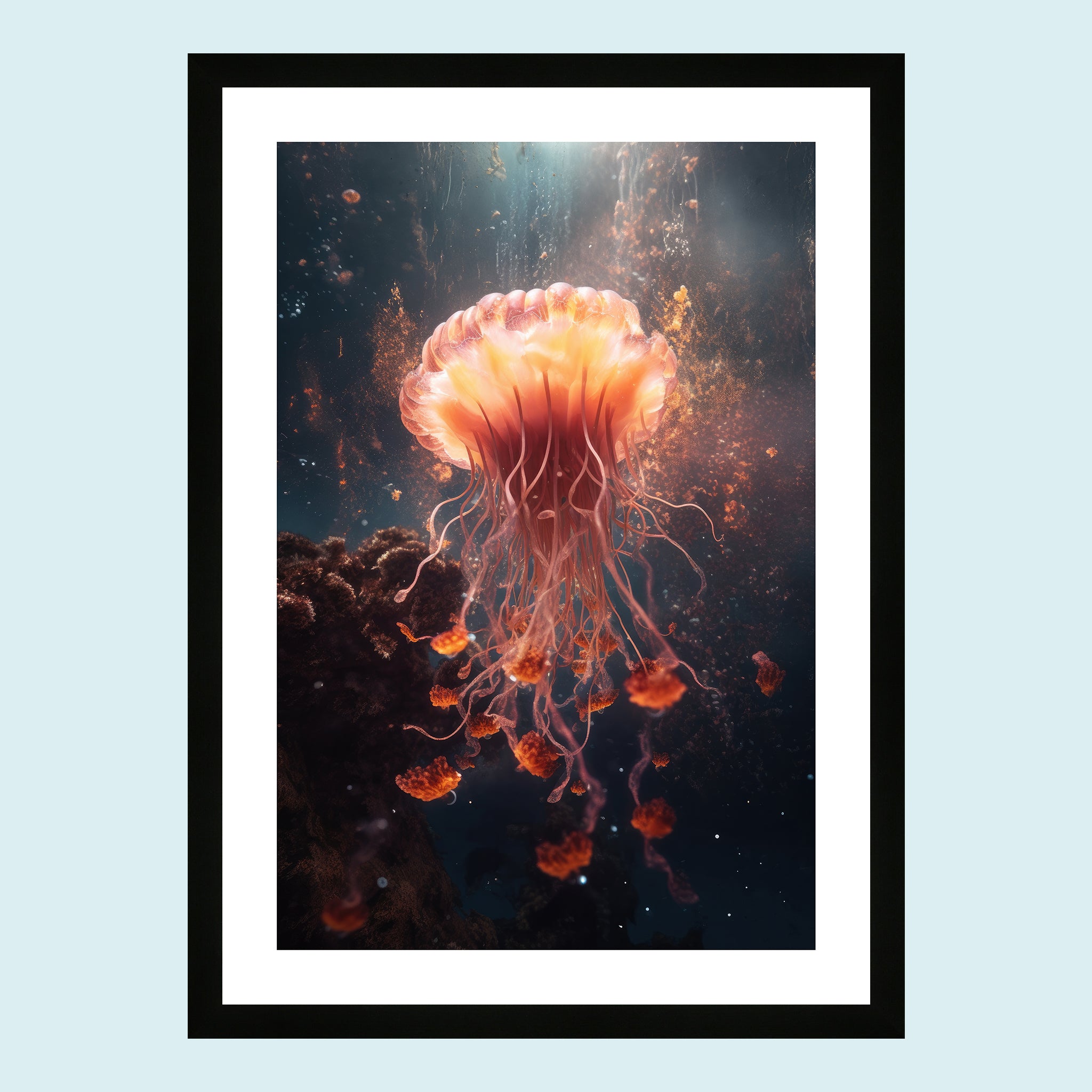 Umi - Dancing Jellyfish XII - Giclée Print by ArtFarty #Frame_Black