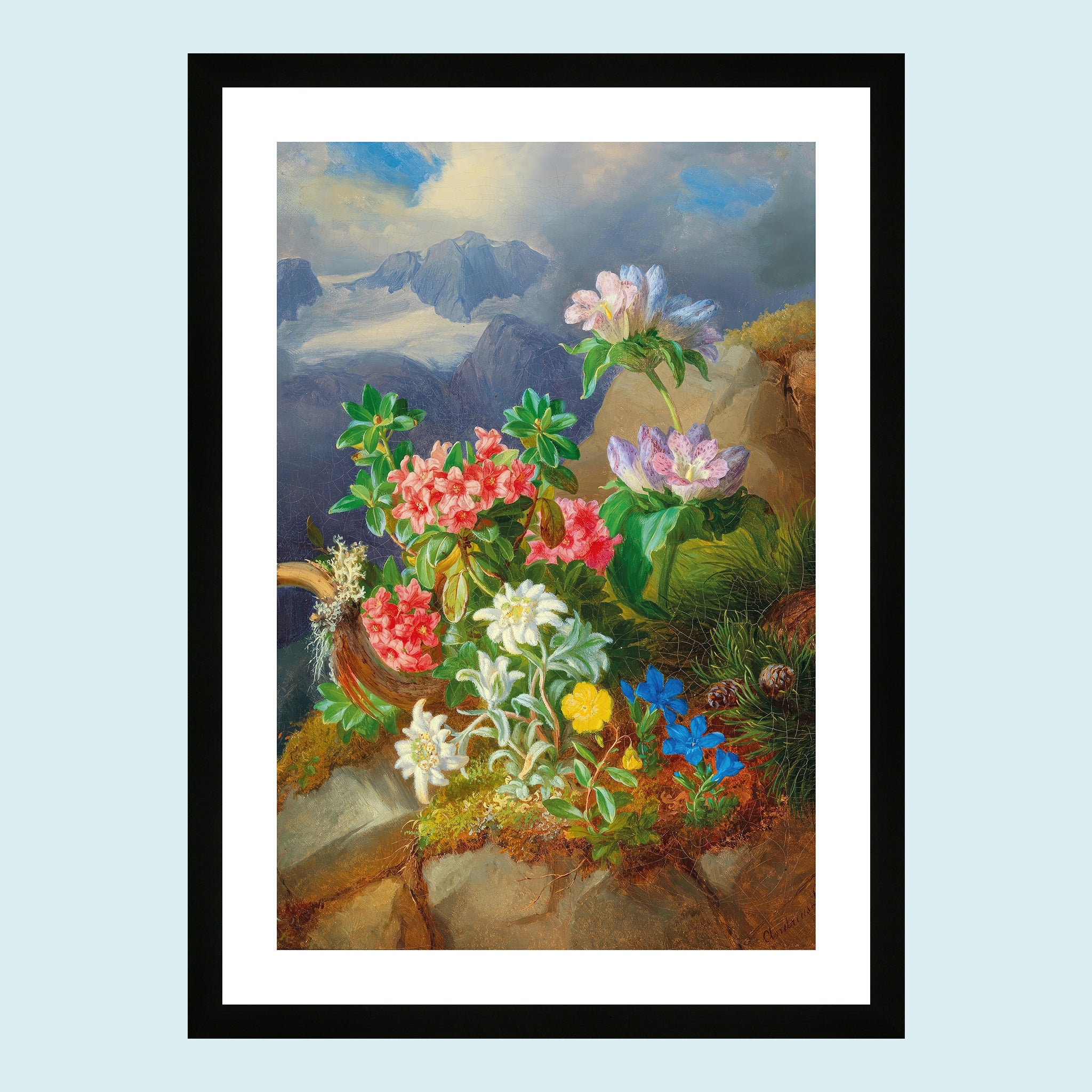 Attraction - Alpine Flowers - Giclée Print by ArtFarty #Frame_Black