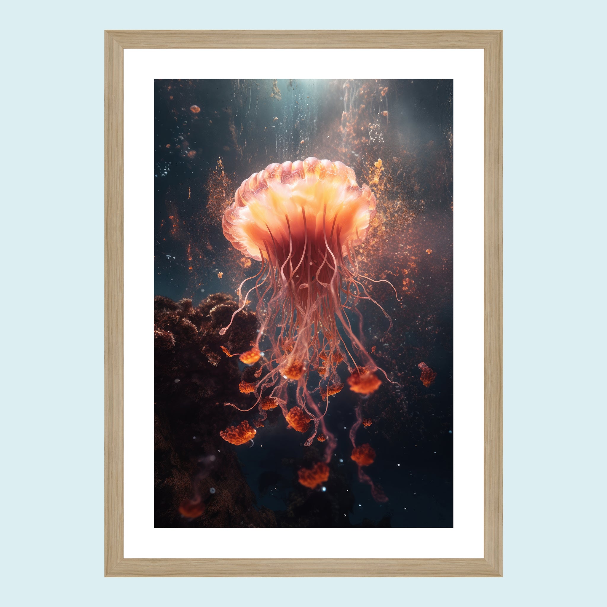 Umi - Dancing Jellyfish XII - Giclée Print by ArtFarty #Frame_Oak