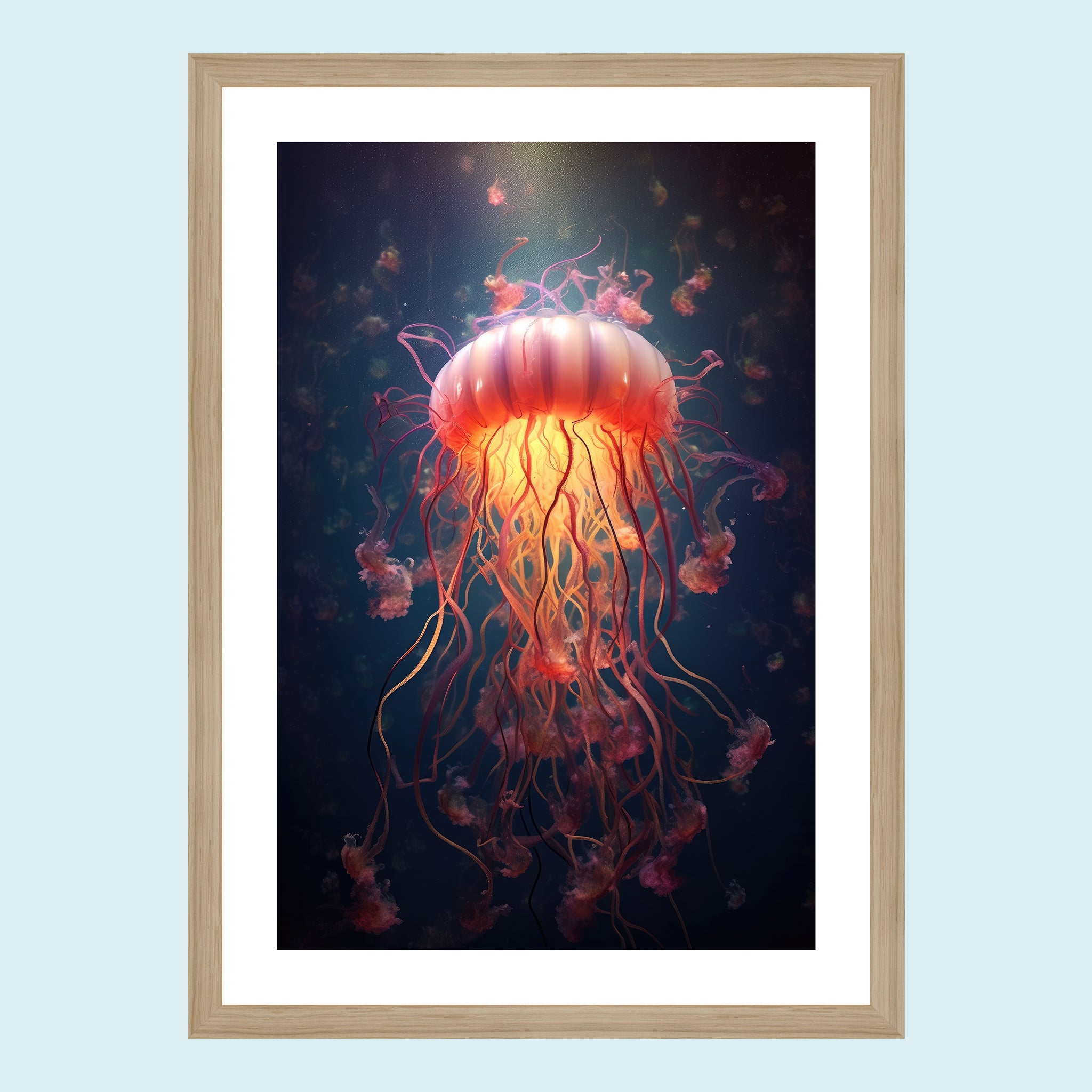 Umi - Dancing Jellyfish VIII - Giclée Print by ArtFarty #Frame_Oak