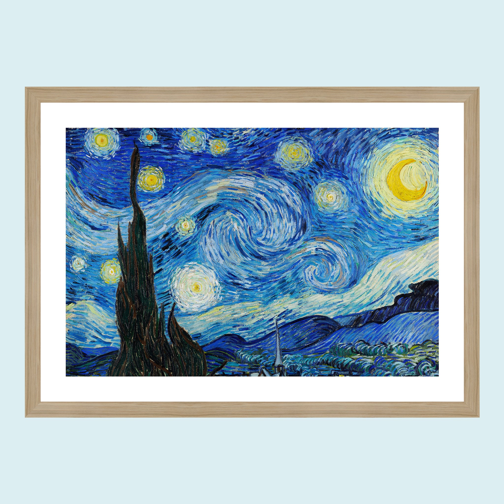 Moonlight - The Starry Night - Giclée Print by ArtFarty #Frame_Oak