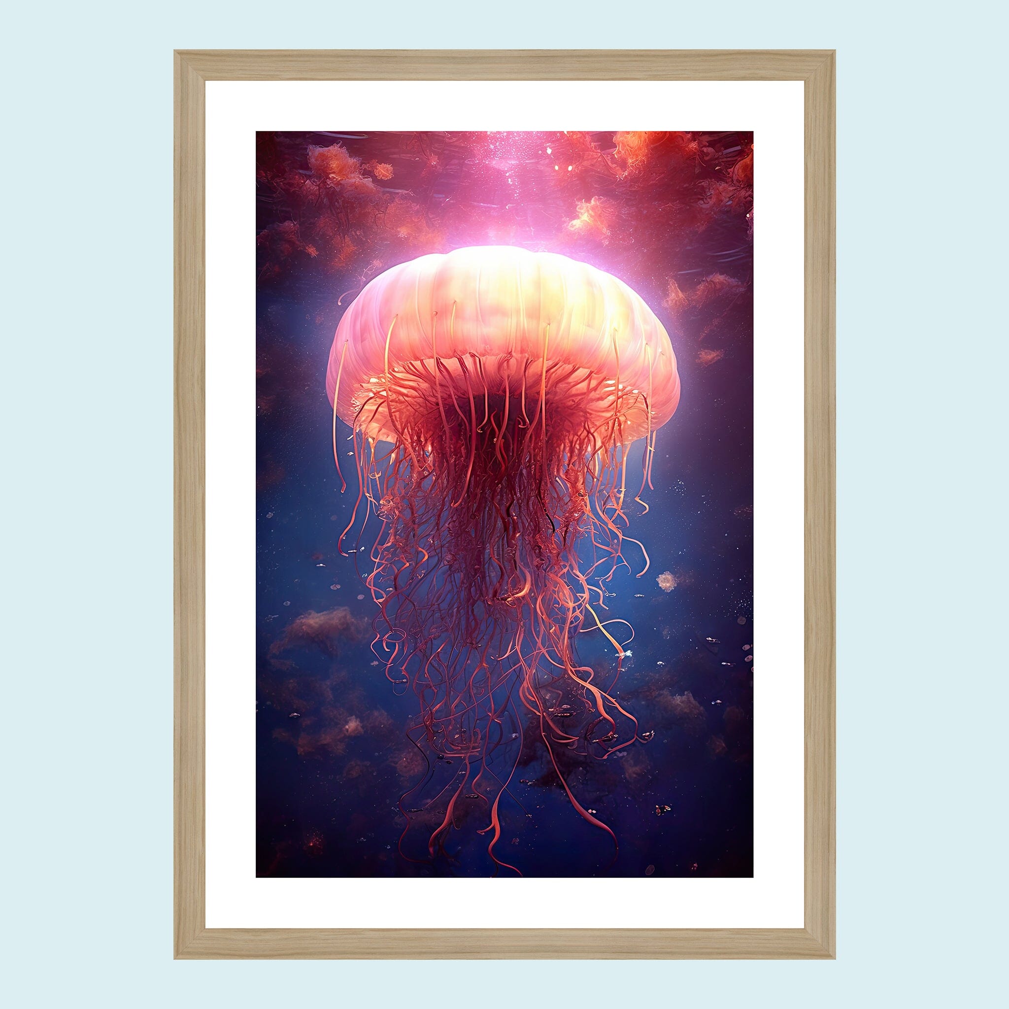 Umi - Dancing Jellyfish I - Giclée Print by ArtFarty #Frame_Oak