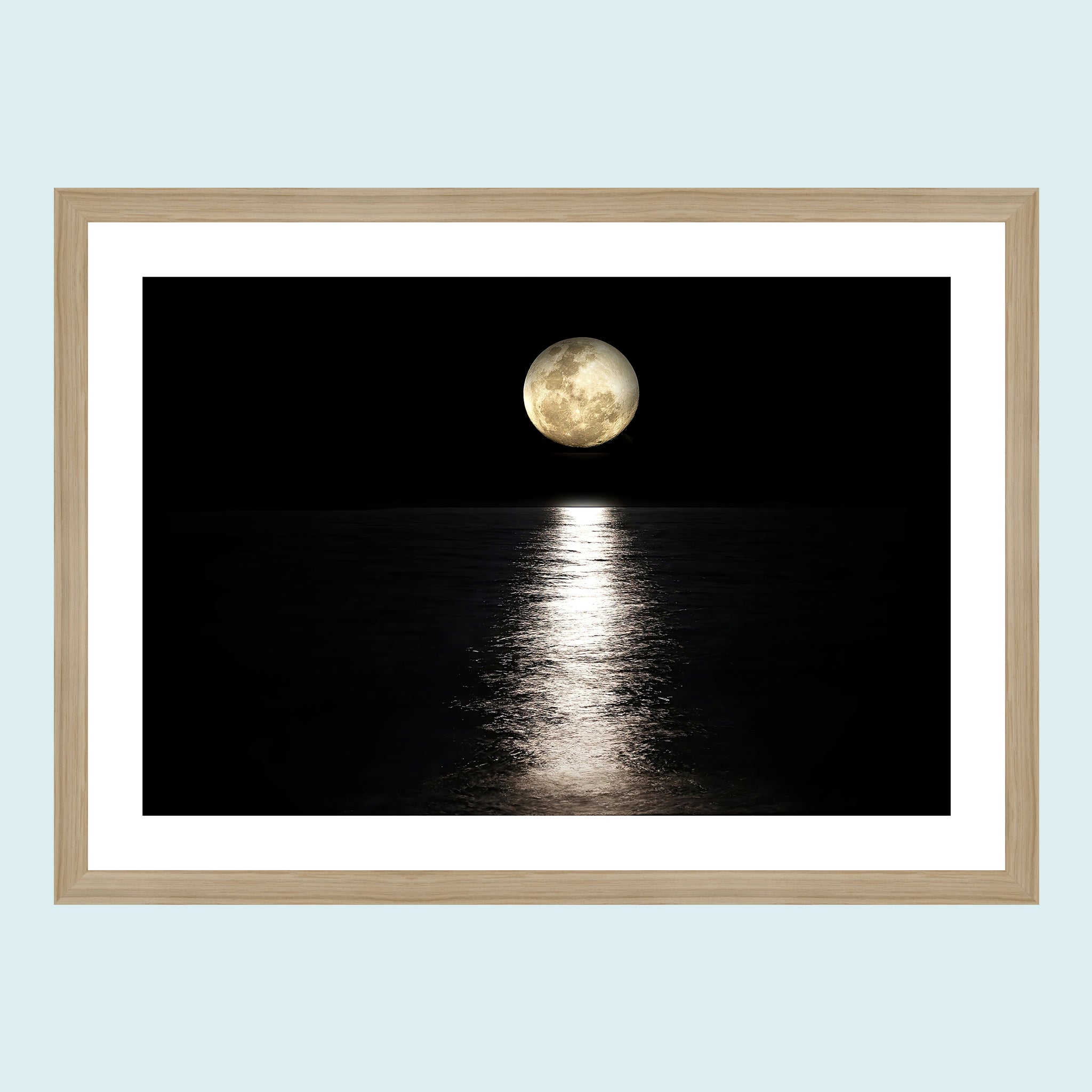 Moonlight - Sparkling Darkness - Giclée Print by ArtFarty #Frame_Oak