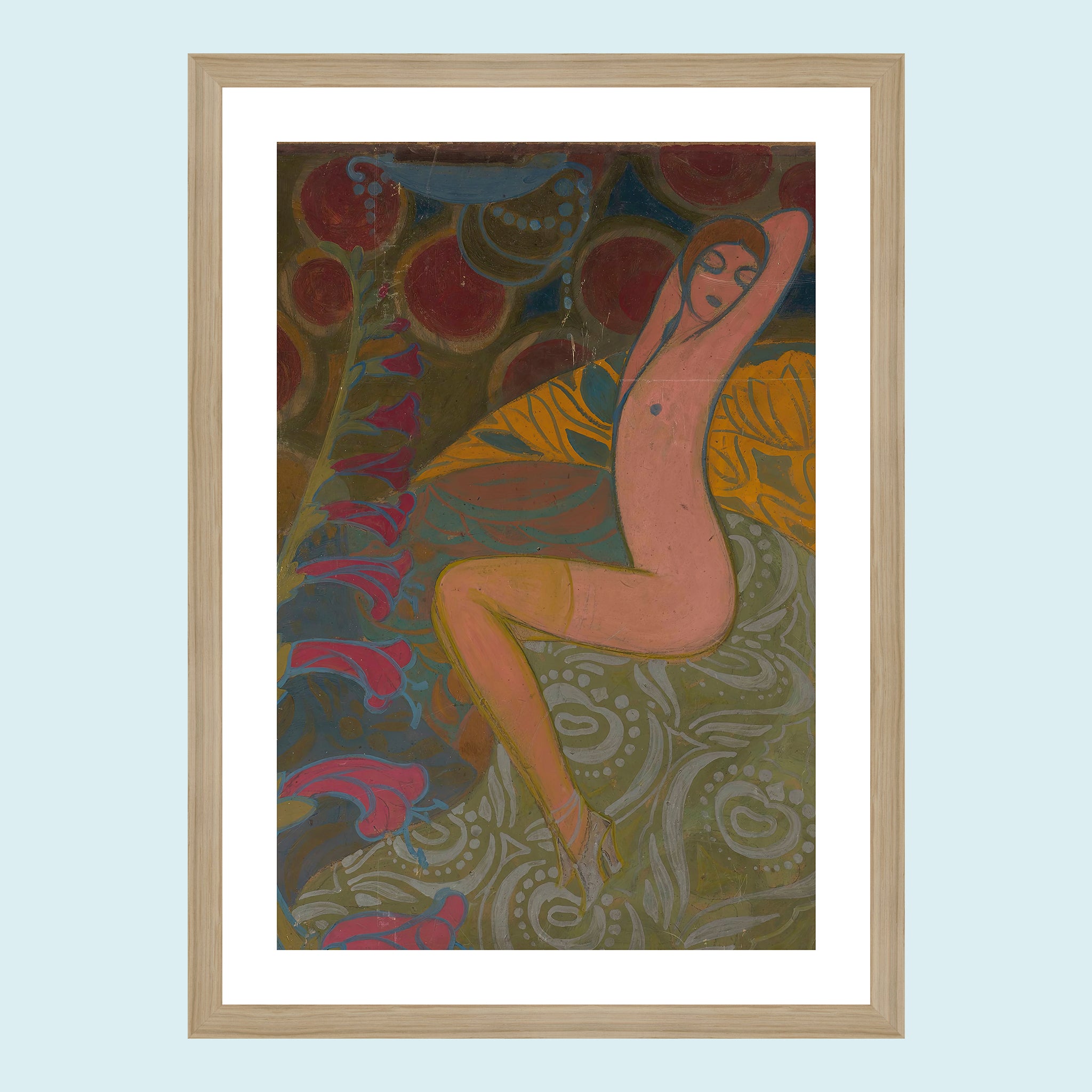 Attraction - Woman And Flowers - Giclée Print by ArtFarty #Frame_Oak