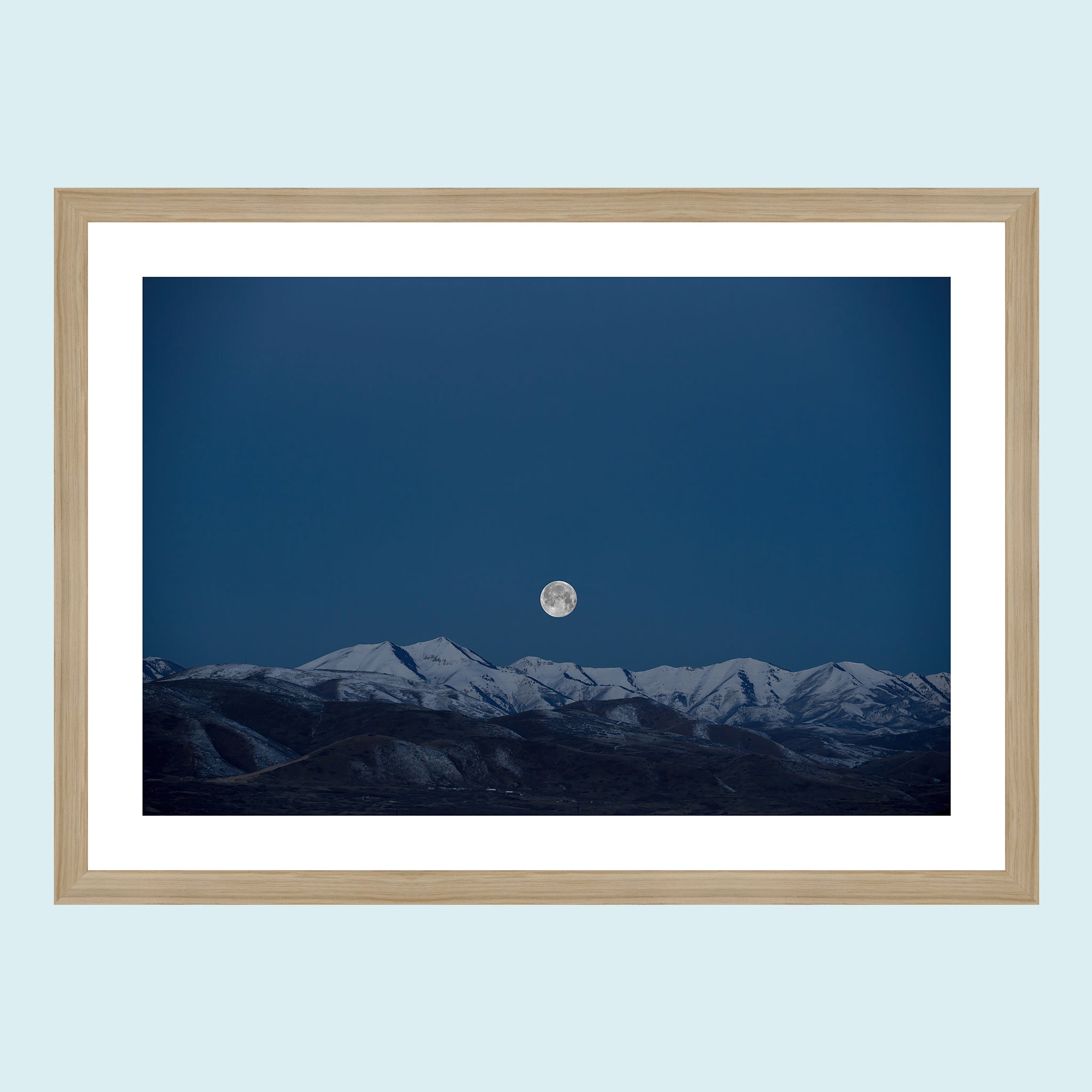 Moonlight - Blue Serenity - Giclée Print by ArtFarty #Frame_Oak