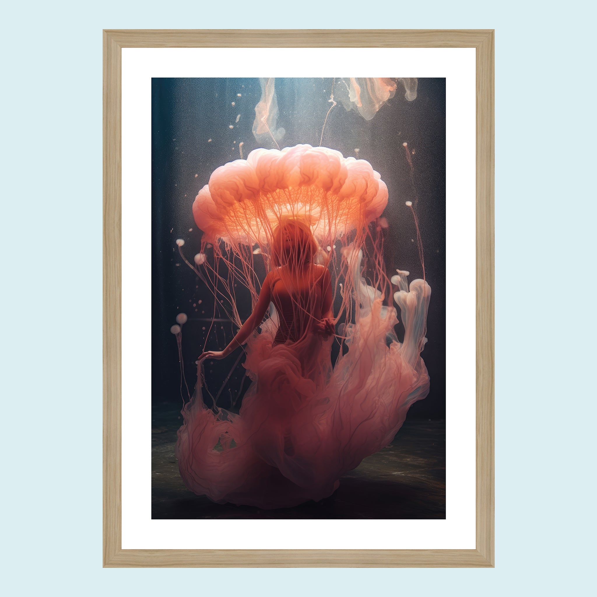 Umi - Dancing Jellyfish VI - Giclée Print by ArtFarty #Frame_Oak