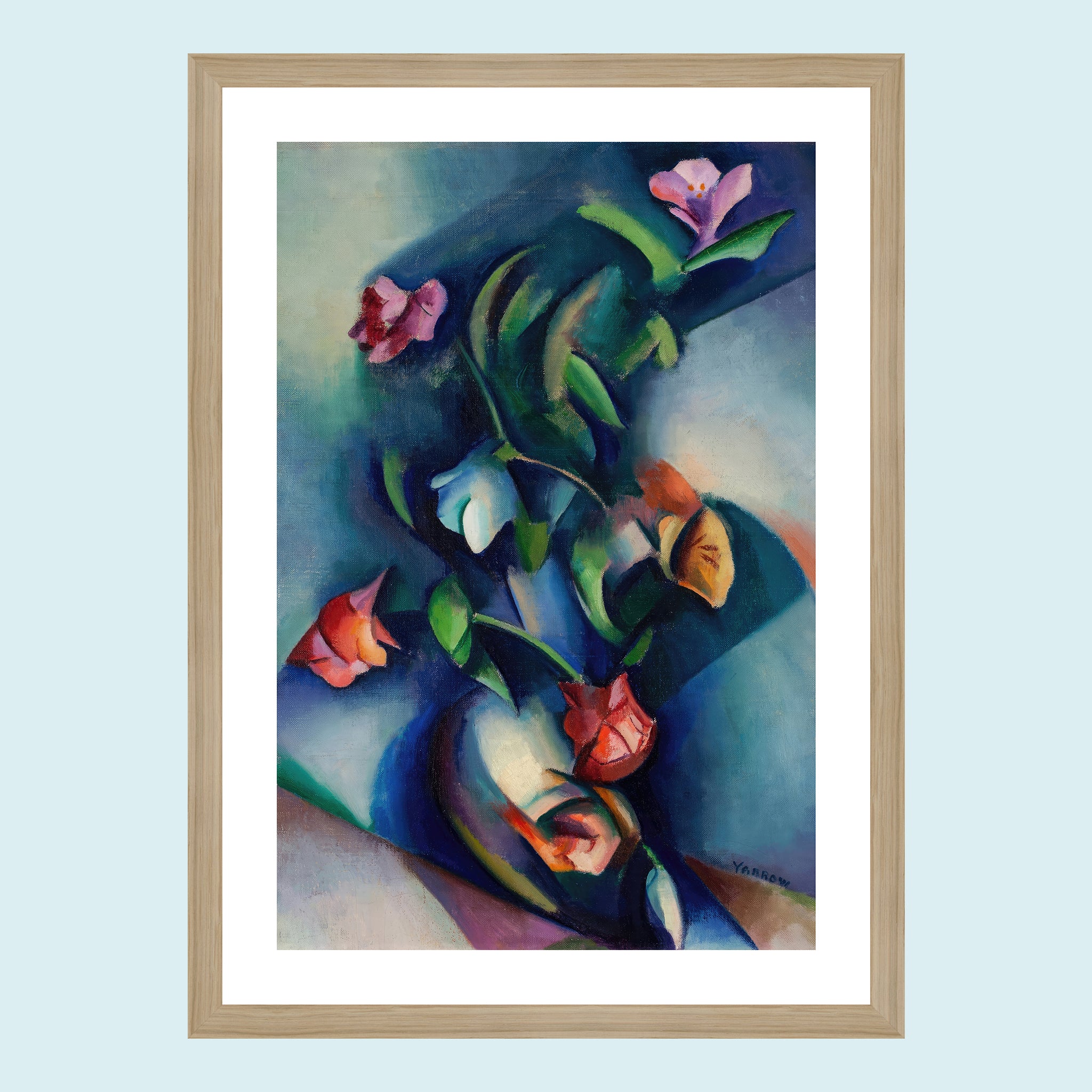 Attraction - Synchromist Flowers - Giclée Print by ArtFarty #Frame_Oak