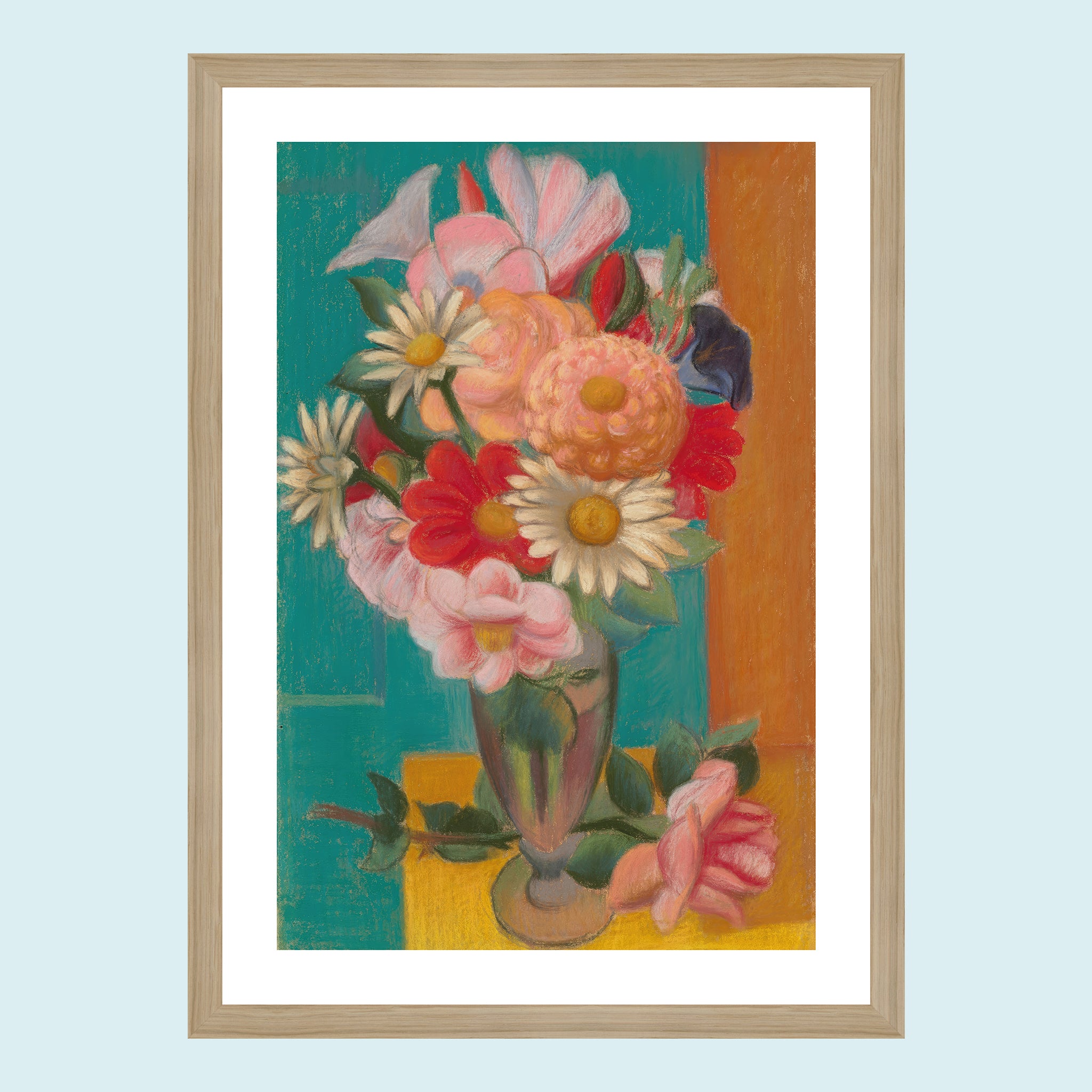 Attraction - Flowers In A Fase - Giclée Print by ArtFarty #Frame_Oak