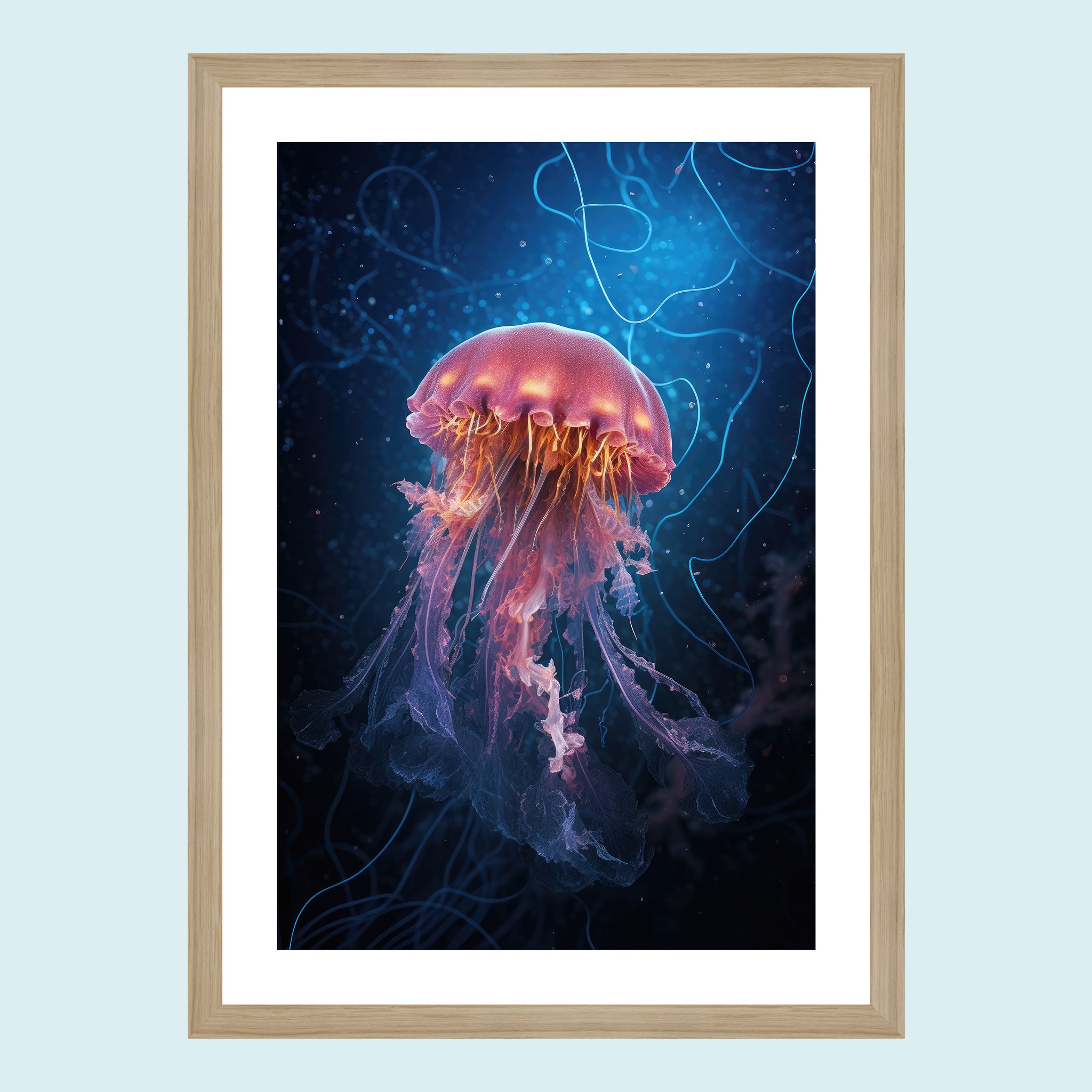 Umi - Dancing Jellyfish XI - Giclée Print by ArtFarty #Frame_Oak