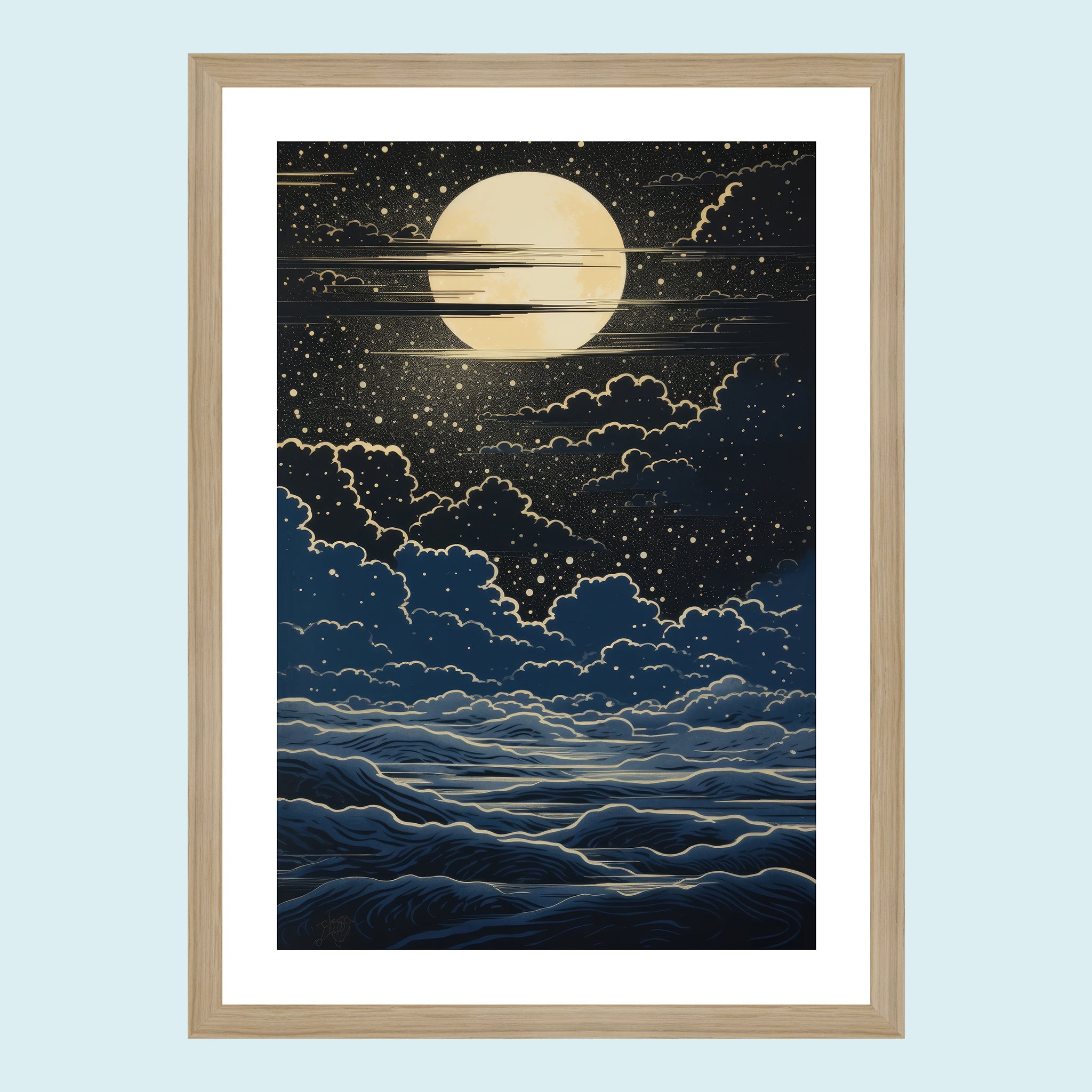 Moonlight - All The Way Up - Giclée Print by ArtFarty #Frame_Oak