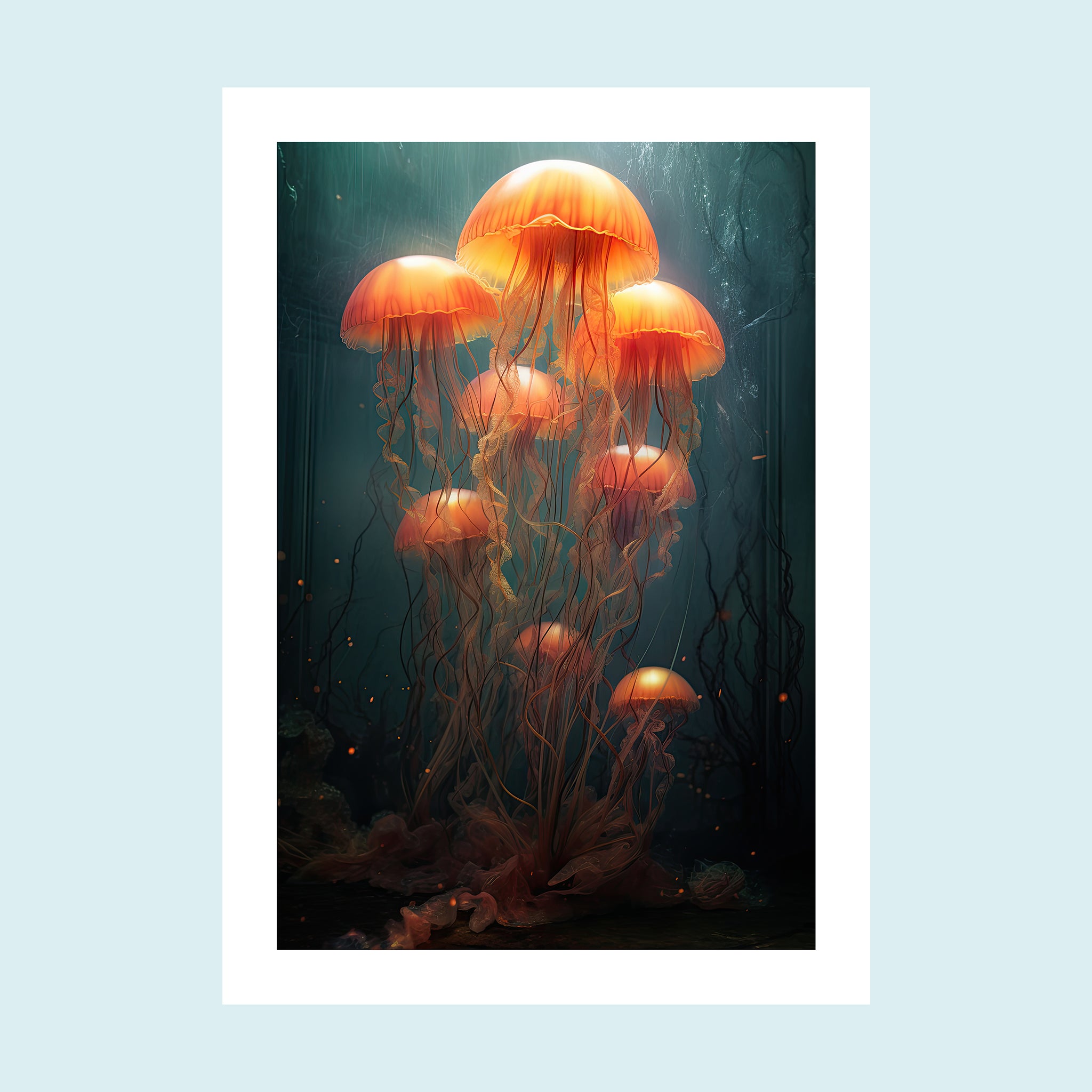 Umi - Dancing Jellyfish V - Giclée Print by ArtFarty #Frame_Unframed