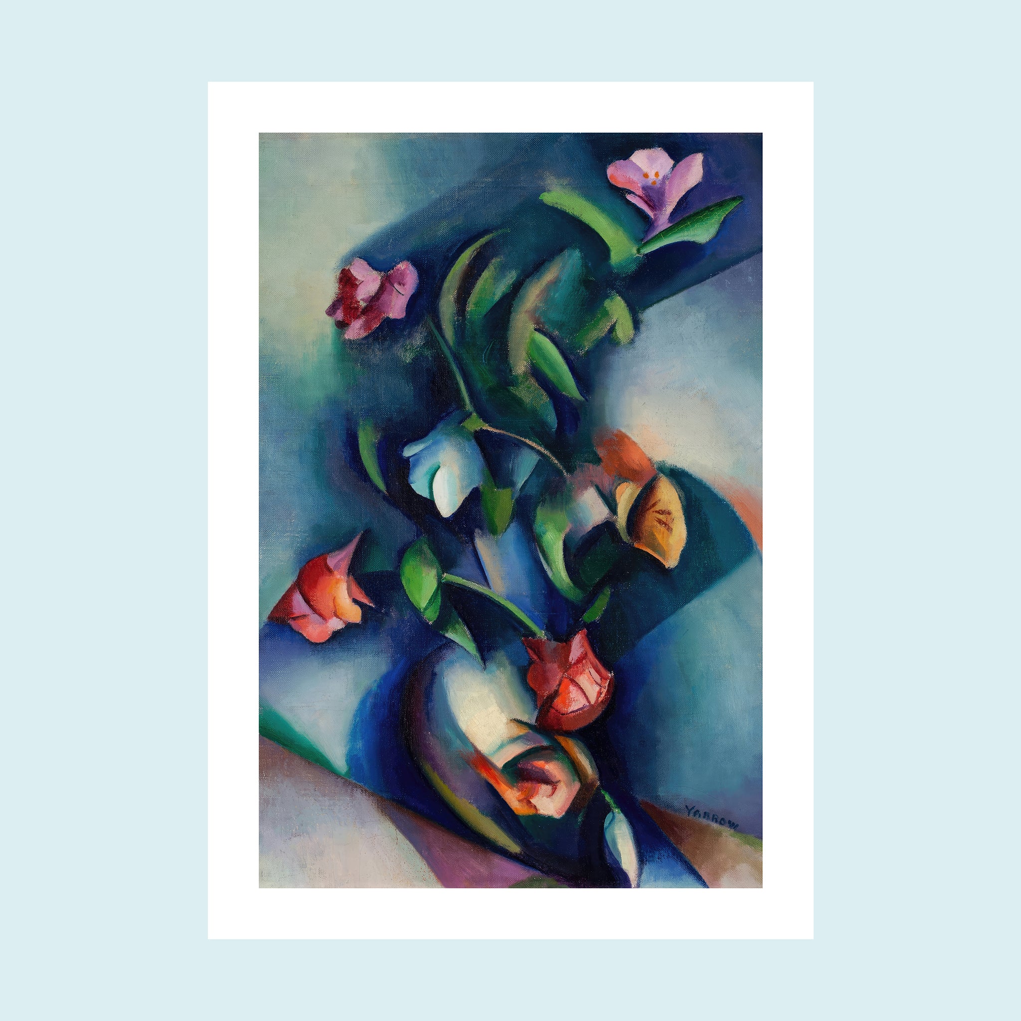 Attraction - Synchromist Flowers - Giclée Print by ArtFarty #Frame_Unframed