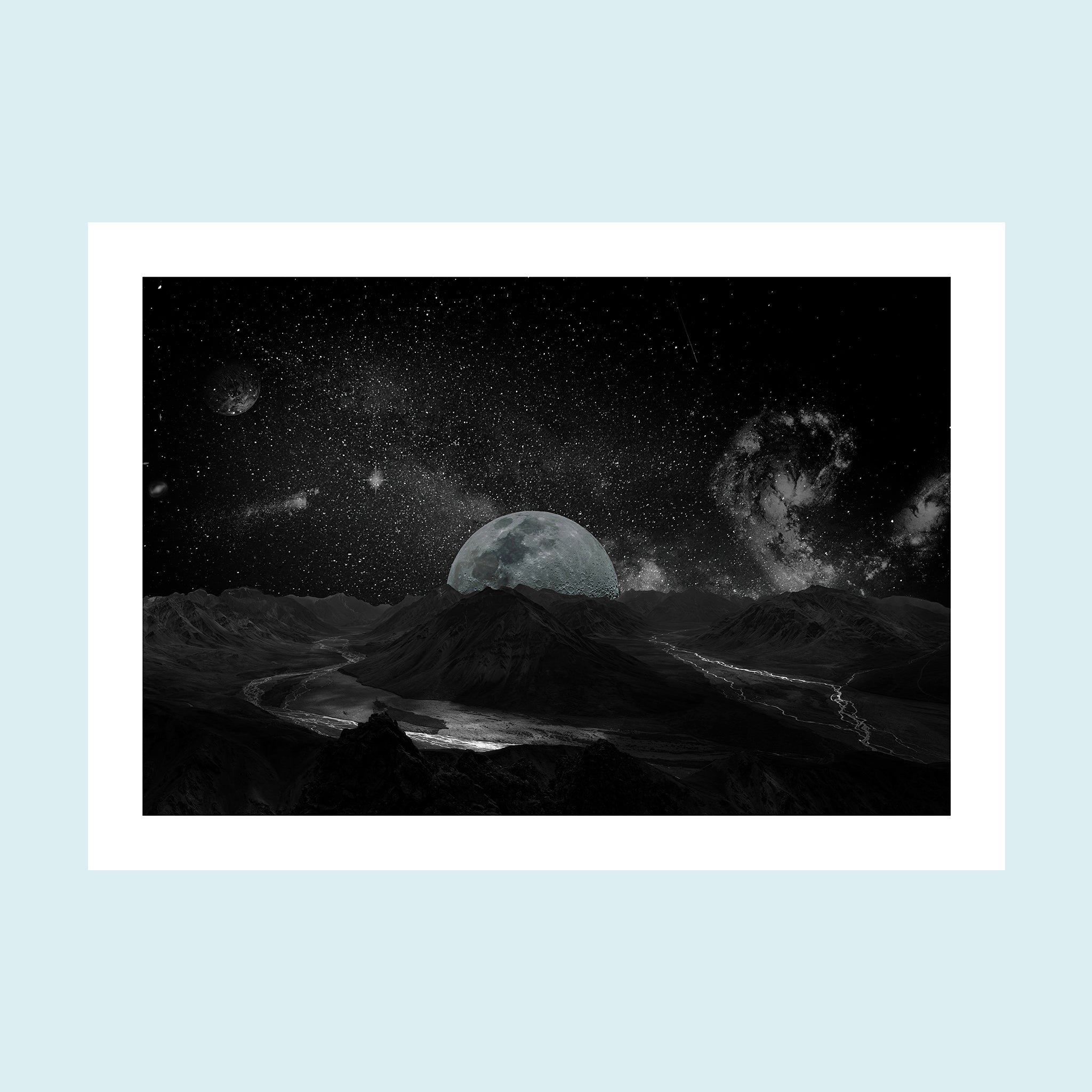 Moonlight - Peaks Of Infinity - Giclée Print by ArtFarty #Frame_Unframed