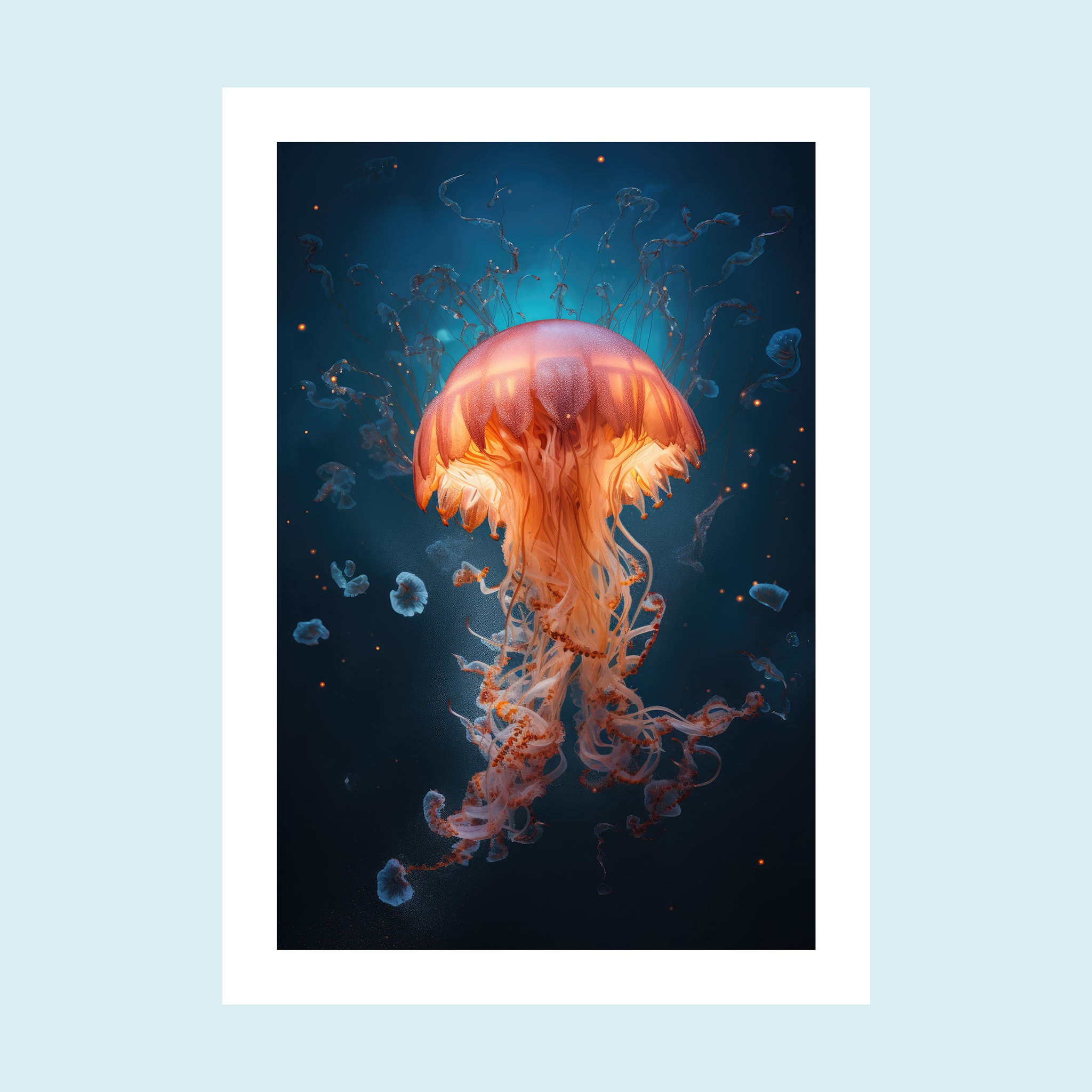 Umi - Dancing Jellyfish IV - Giclée Print by ArtFarty #Frame_Unframed