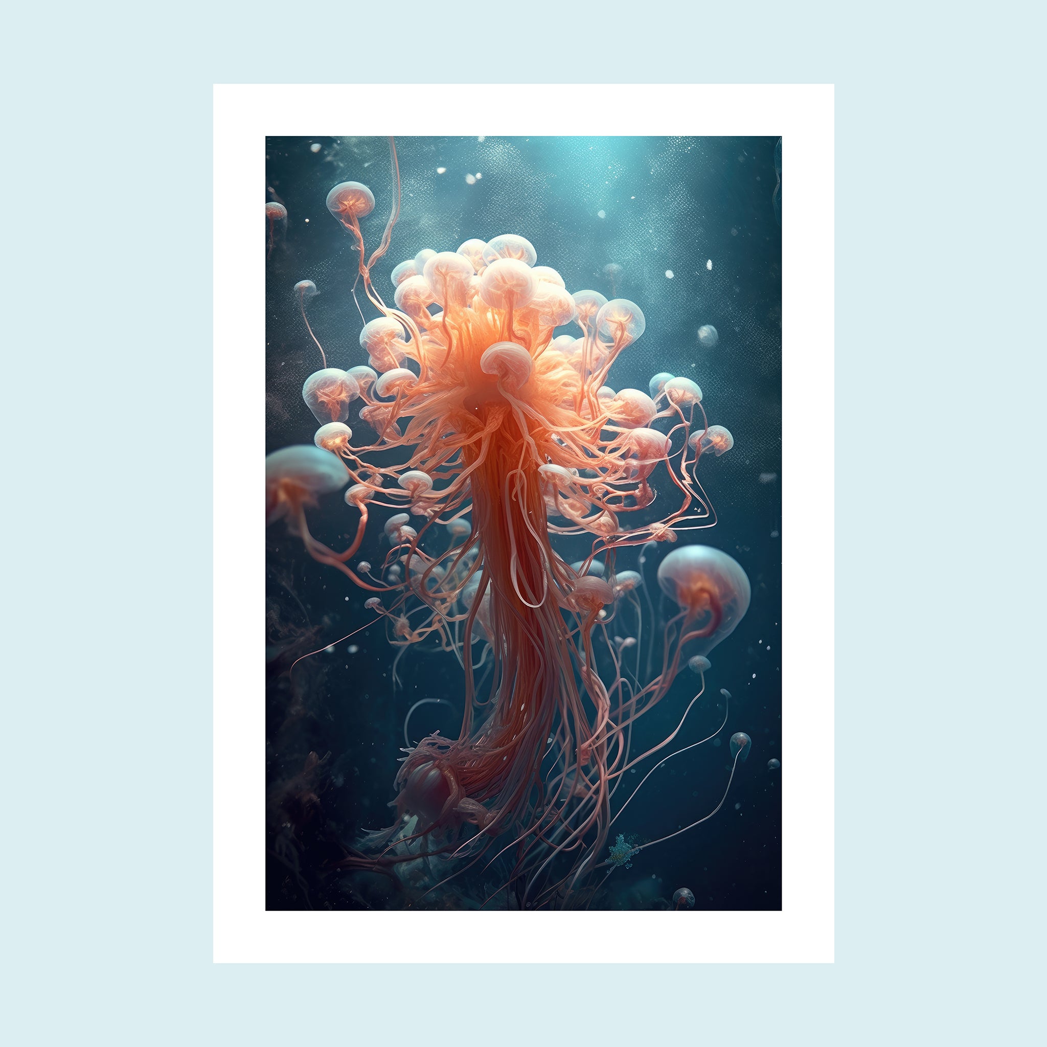 Umi - Dancing Jellyfish X - Giclée Print by ArtFarty #Frame_Unframed