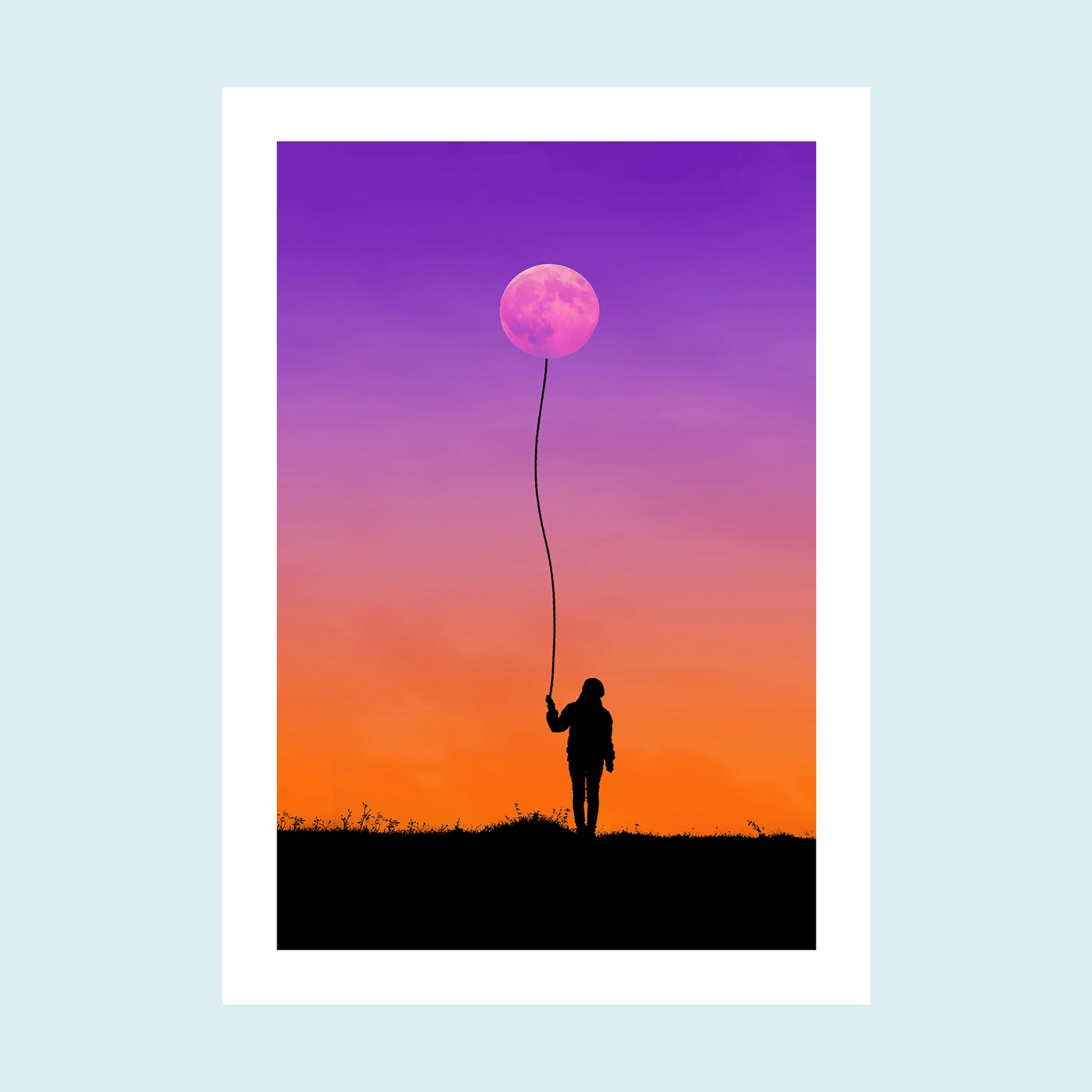 Moonlight - Balloon To The Moon - Giclée Print by ArtFarty #Frame_Unframed