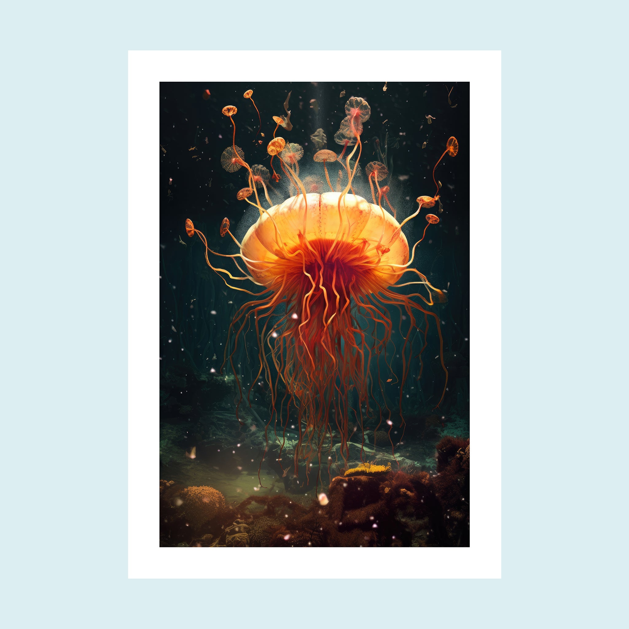 Umi - Dancing Jellyfish III - Giclée Print by ArtFarty #Frame_Unframed