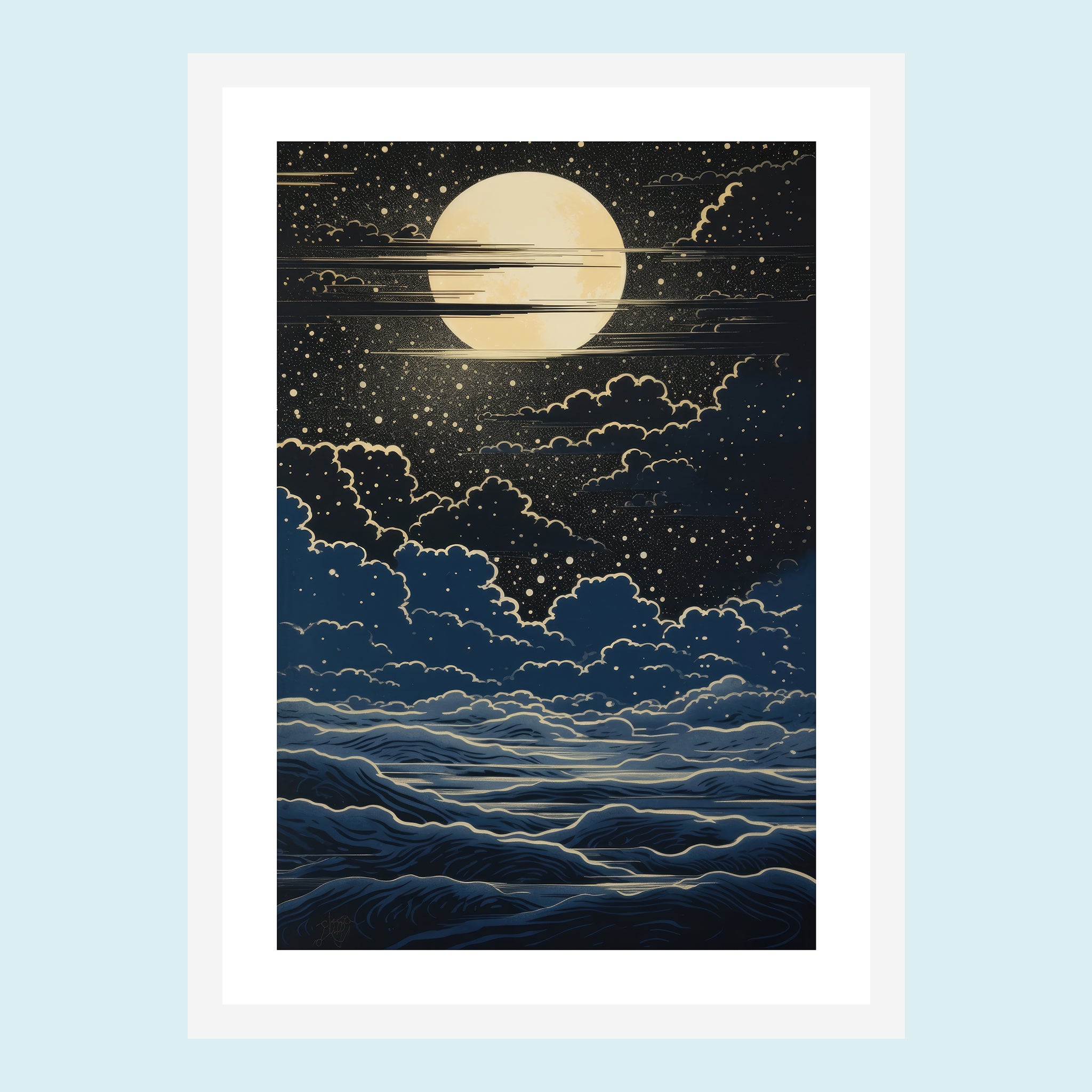 Moonlight - All The Way Up - Giclée Print by ArtFarty #Frame_White