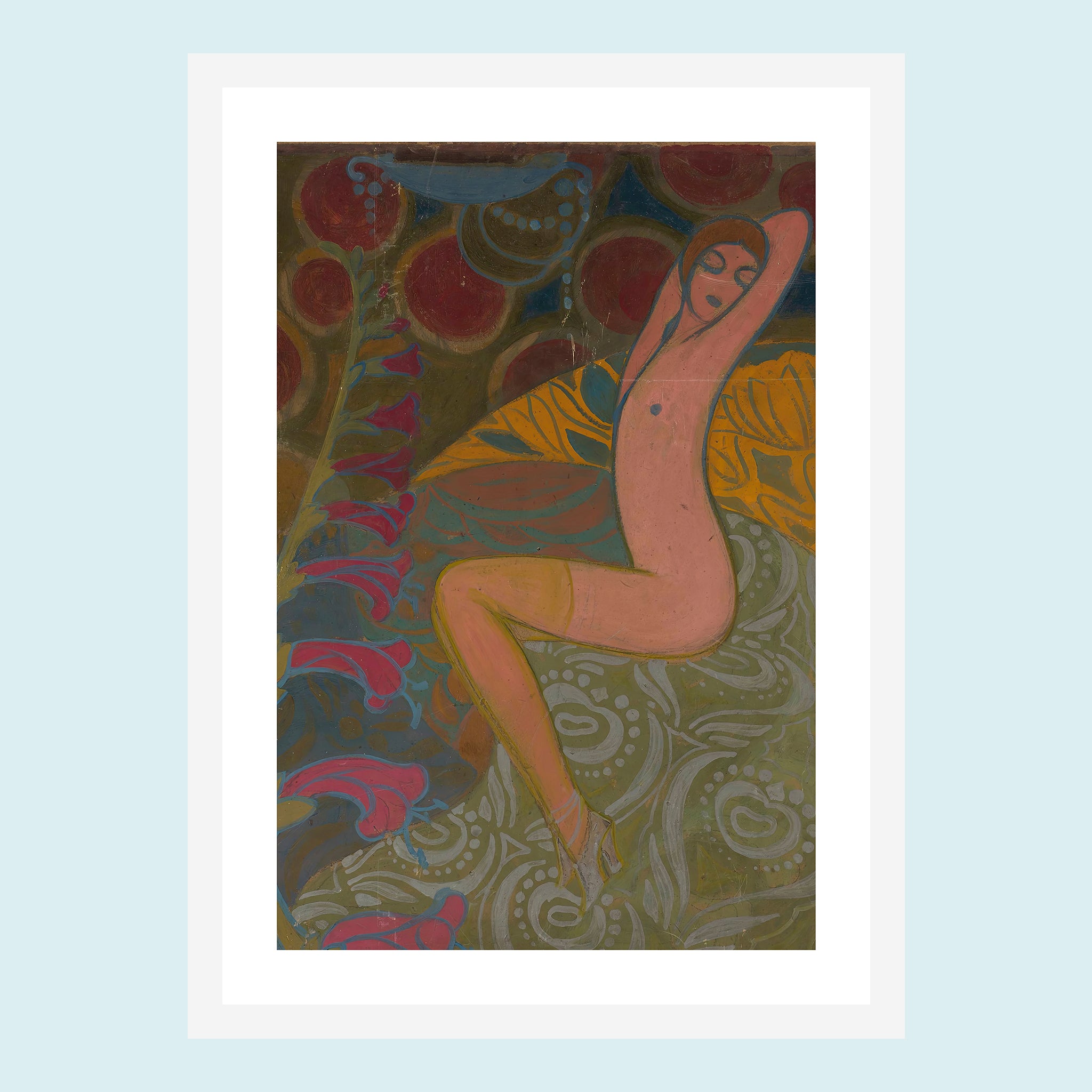 Attraction - Woman And Flowers - Giclée Print by ArtFarty #Frame_White