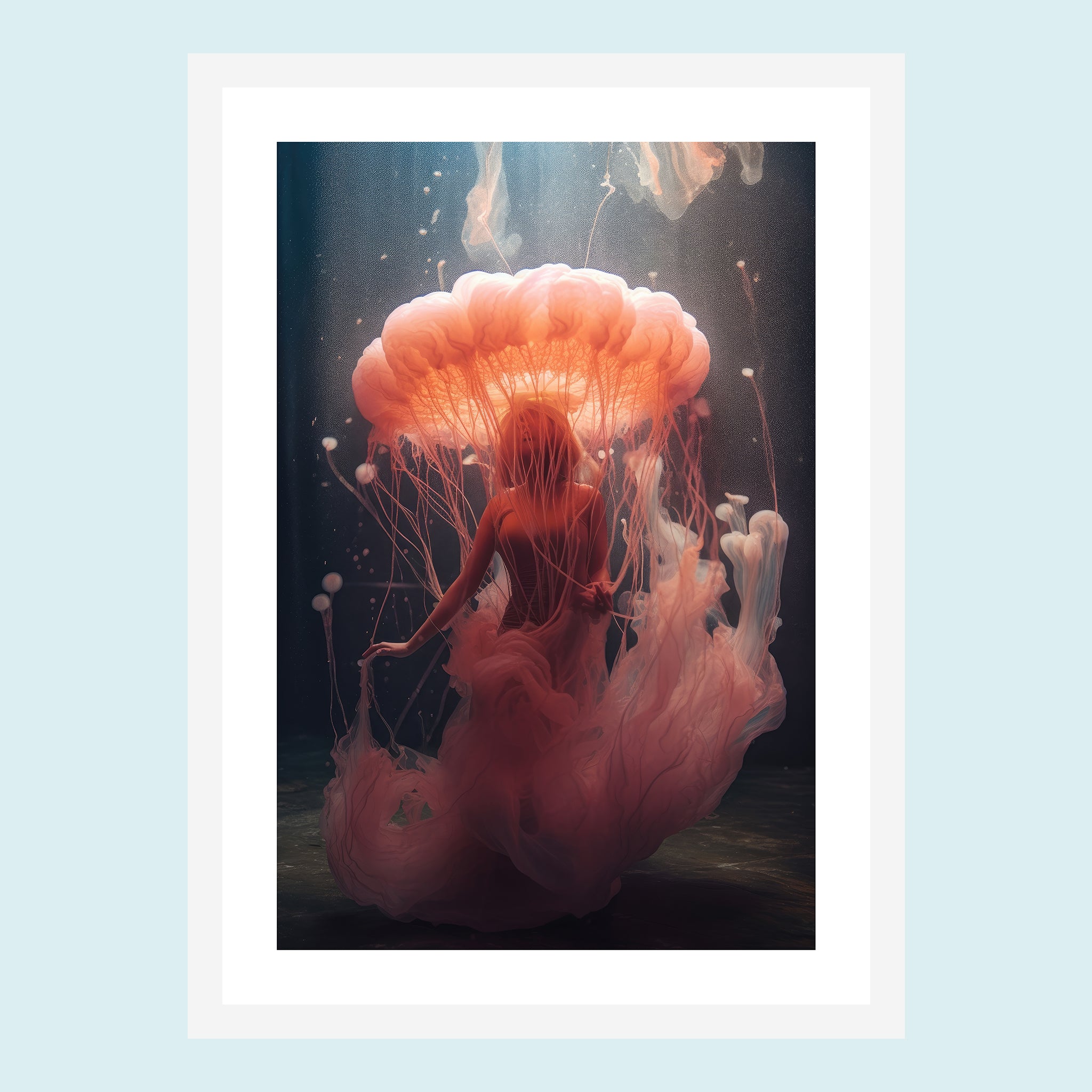 Umi - Dancing Jellyfish VI - Giclée Print by ArtFarty #Frame_White